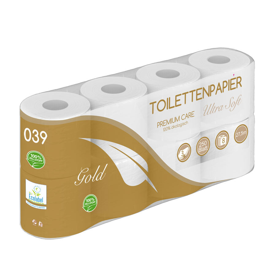 Toiletpapir 3-lags hvid GOLD Ultrasoft 30 mtr, 7x8 rl