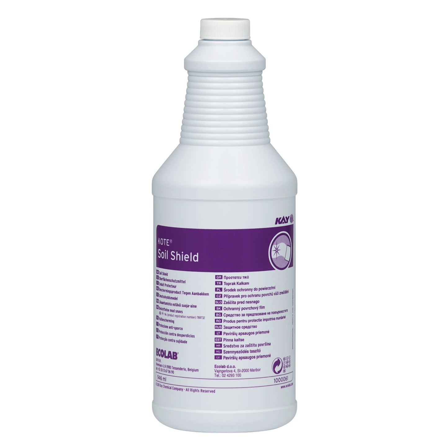 Kay Kote Soil Shield 6x946ml bottle with purple label and white cap