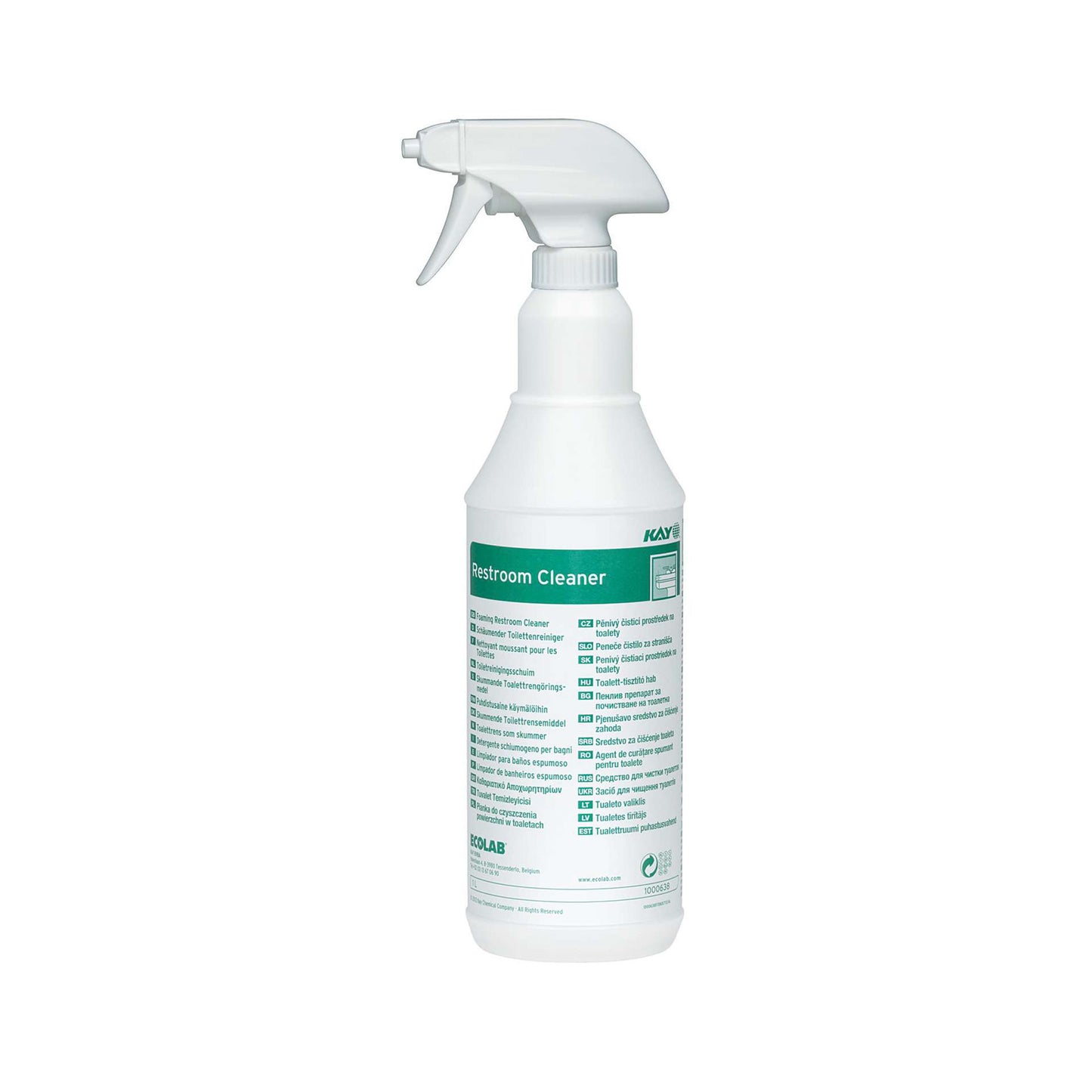 KAY Restroom Cleaner 6x1L Sprühflasche mit Auslöser und Flaschenetikett