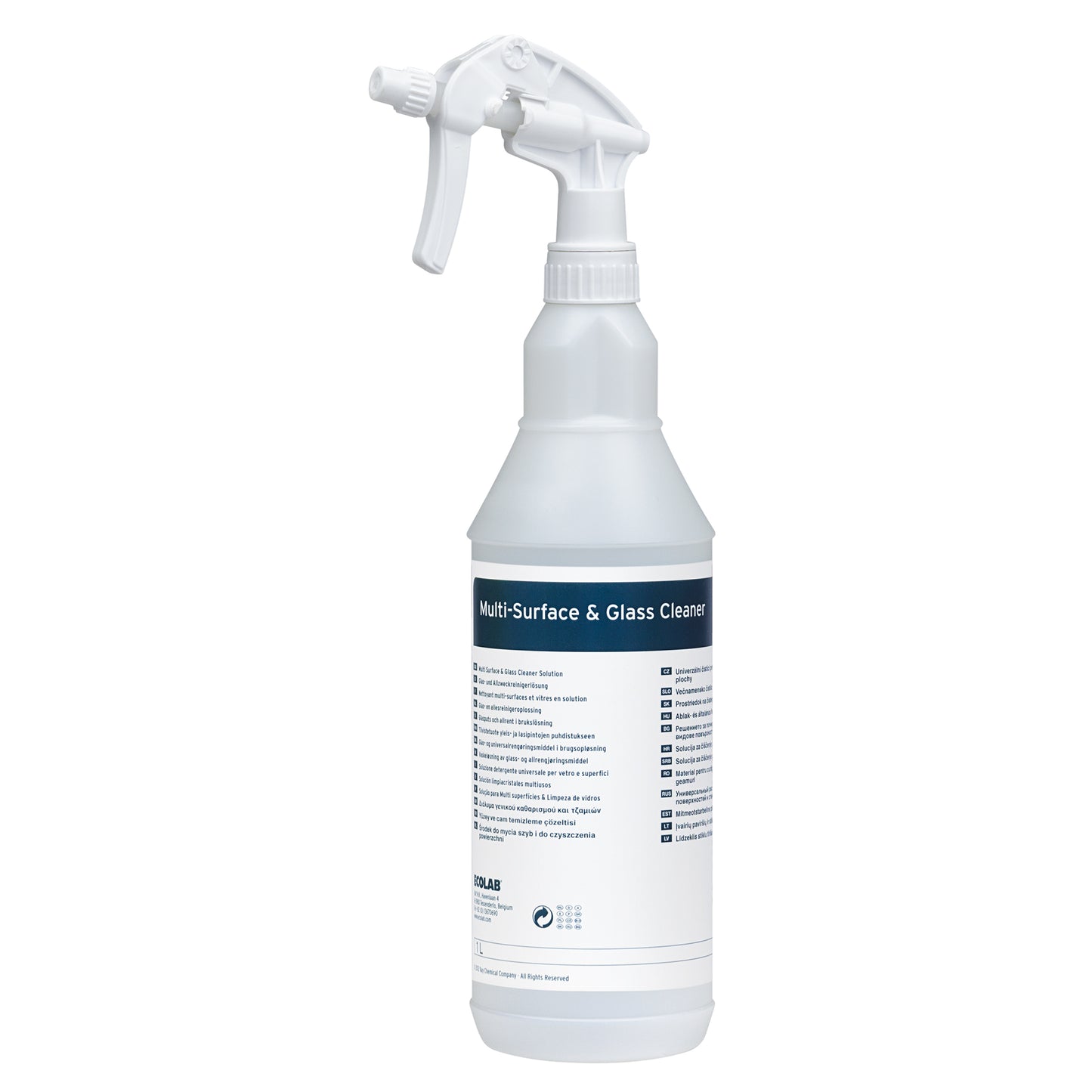Sprayflaske til Multi & glasrens med trigger, hvid flaske