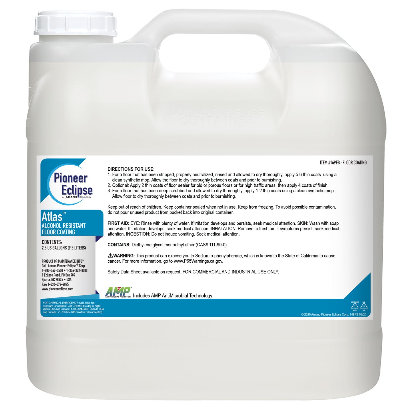 Pioneer Atlas Alcohol Resistant Floor Coating 4x4 ltr