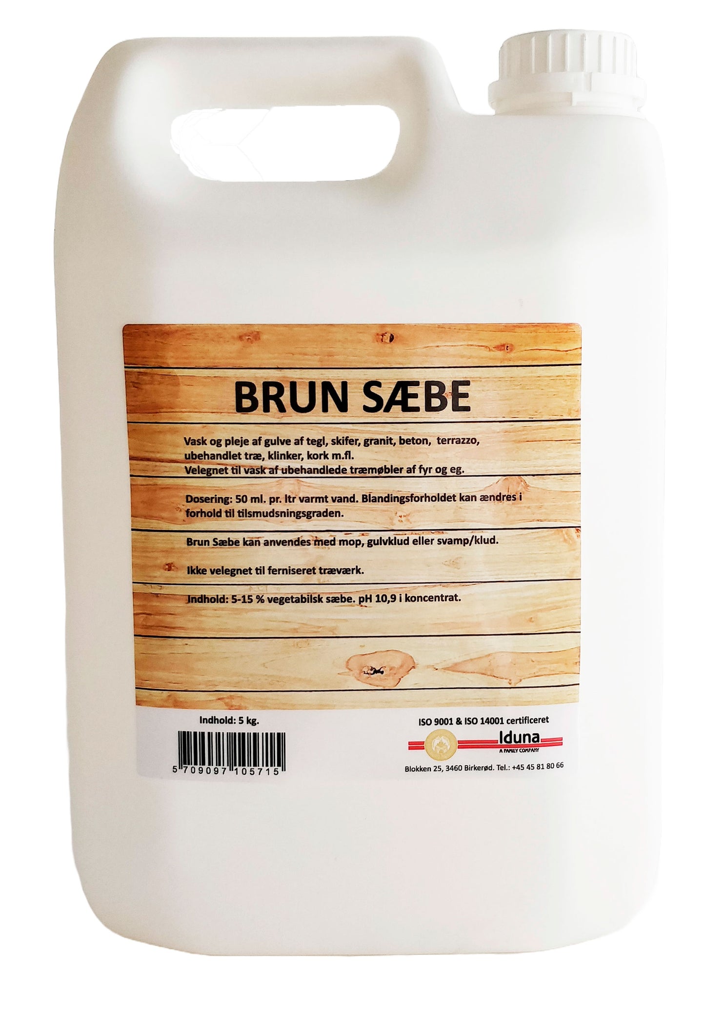 Brun sæbe i 5 litersdunk