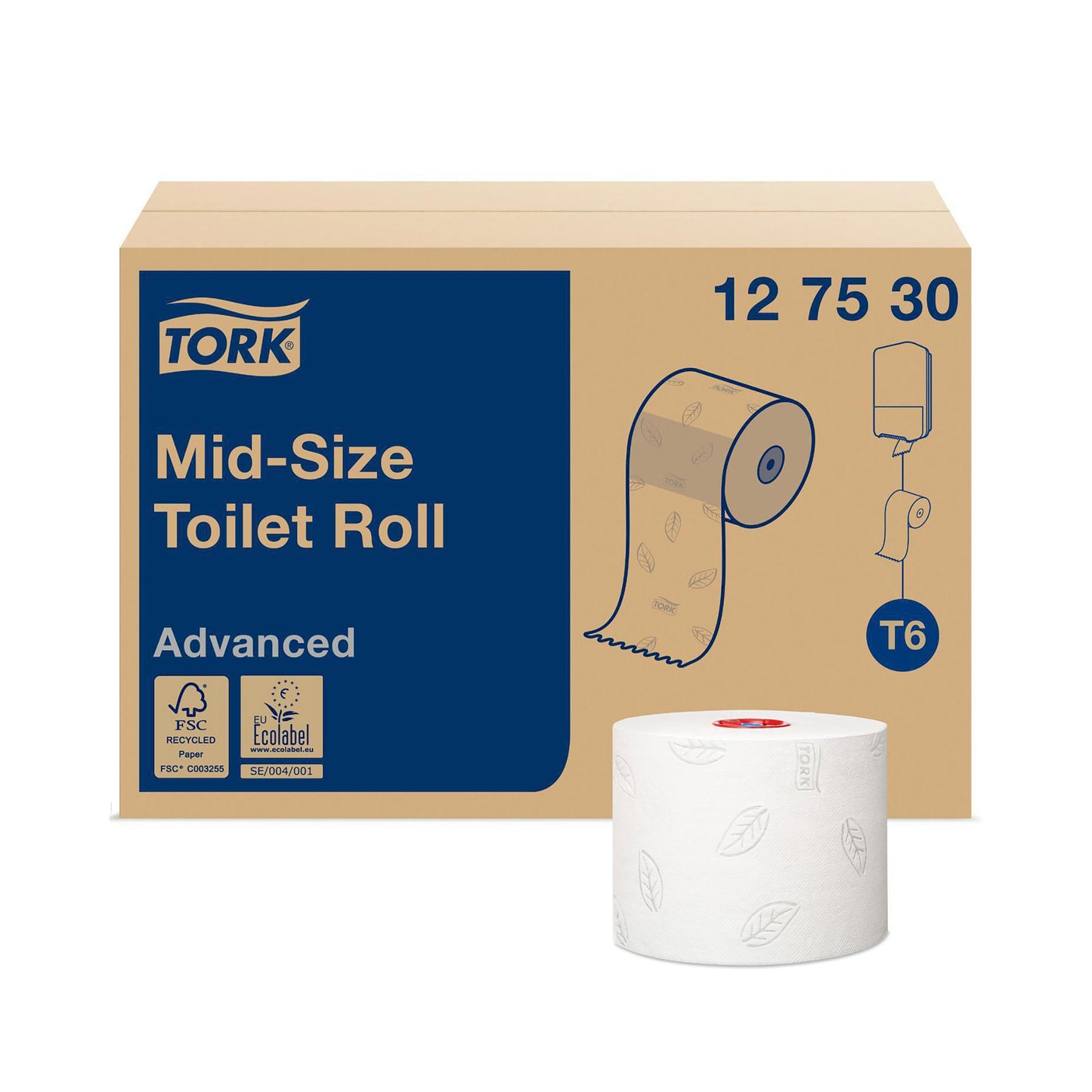 Toiletrulle Tork Advanced Mid-size T6 hvid 2L 27rl