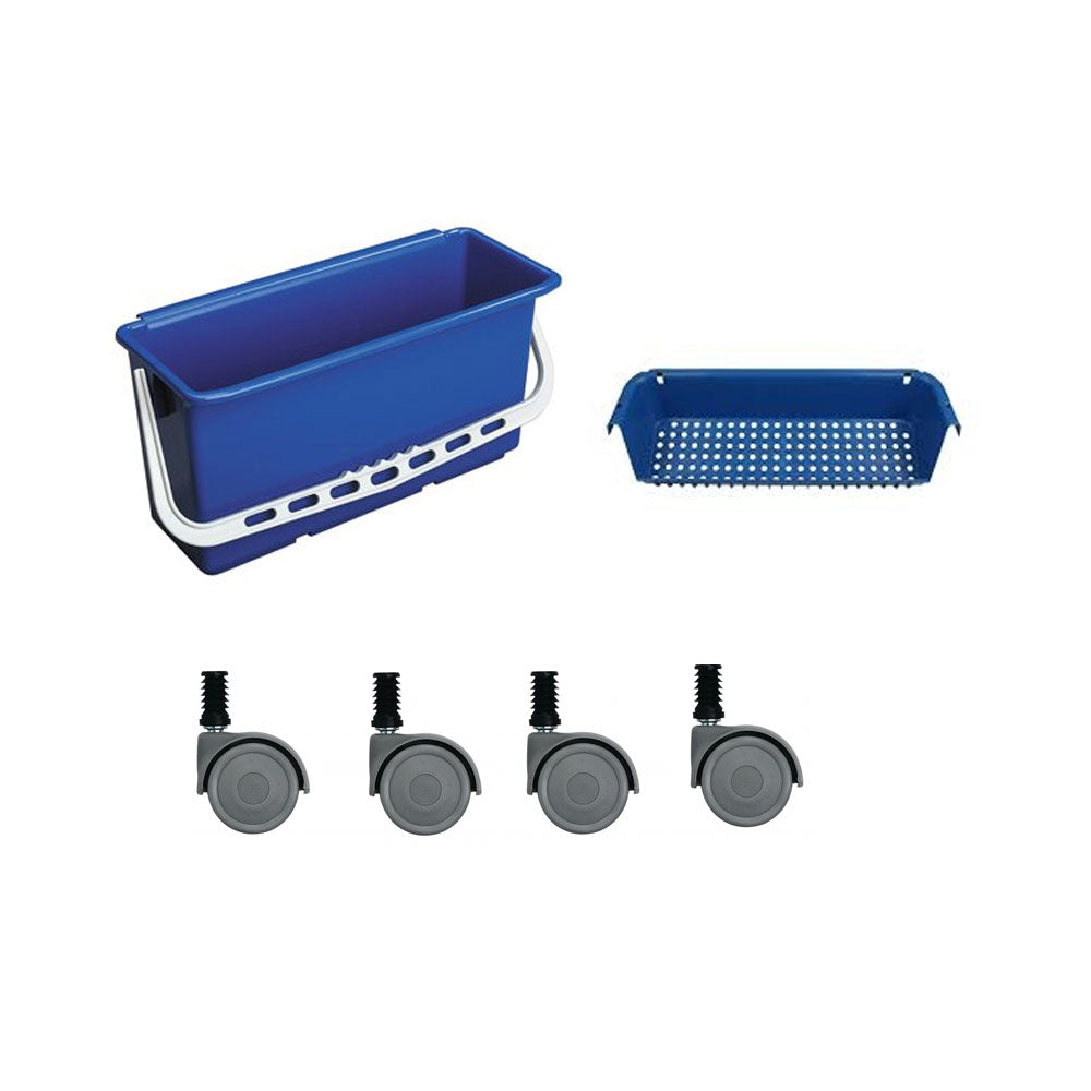 Spand 22L blå m/dryprist blå og 4 hjul