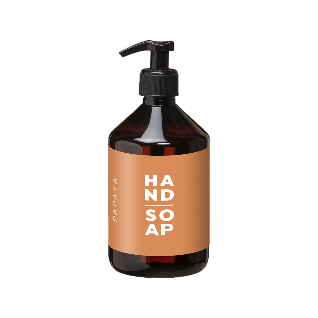 Håndsæbe PET-flaske 500 ml, Papaya, orange med pumpe