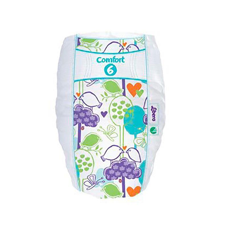 Libero nr. 6 børneble – tynd og åndbar med elastiske sider, velcrolukning og ergonomisk design for maksimal komfort til barnet.