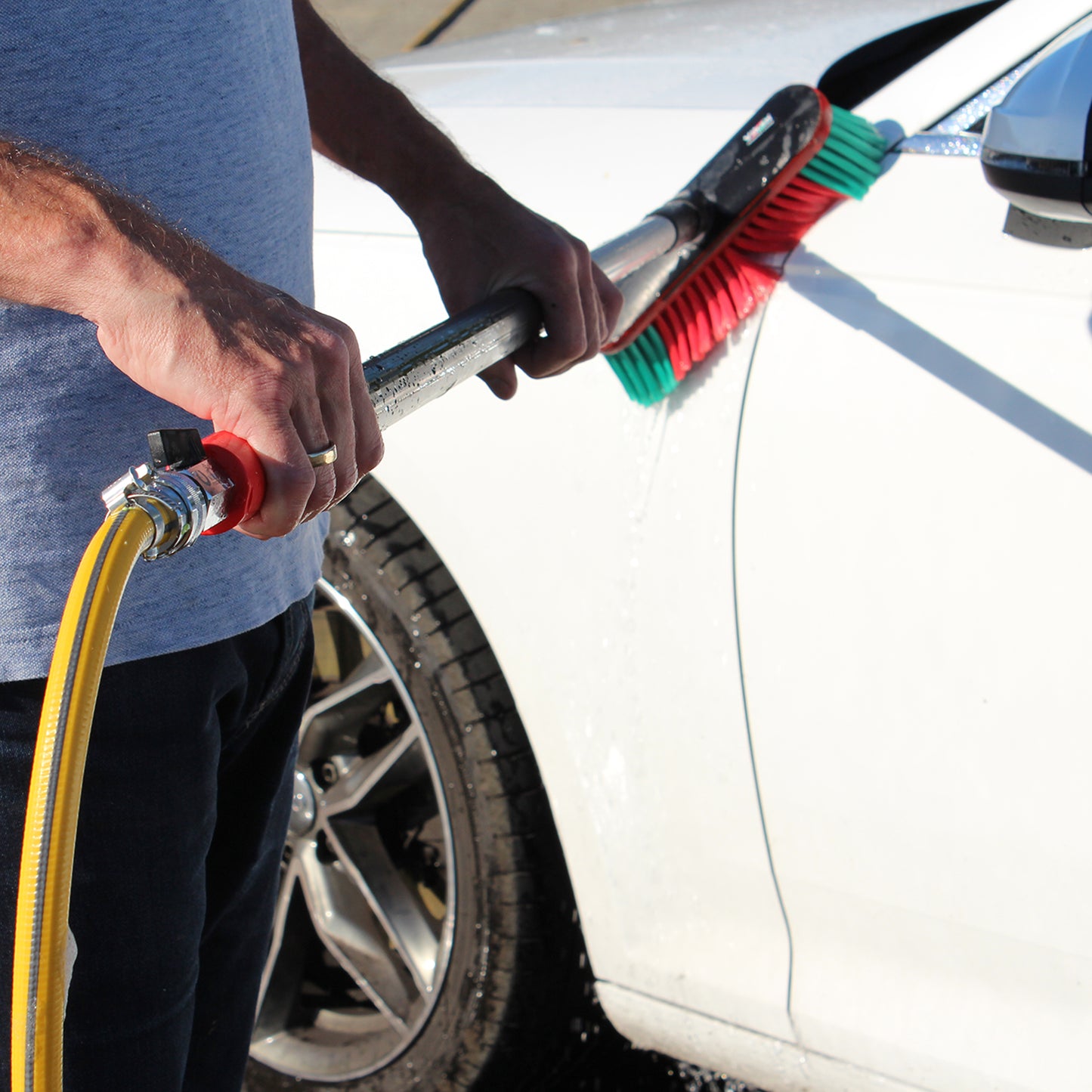 Teleskopskaft m/vandgennemløb, on/off funktion til vand, click kobling, aluminium (C), 1060 - 1600 m