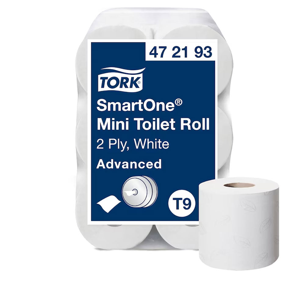 Toiletpapir Tork SmartOne Mini, hvid 2-lags, rulle T9