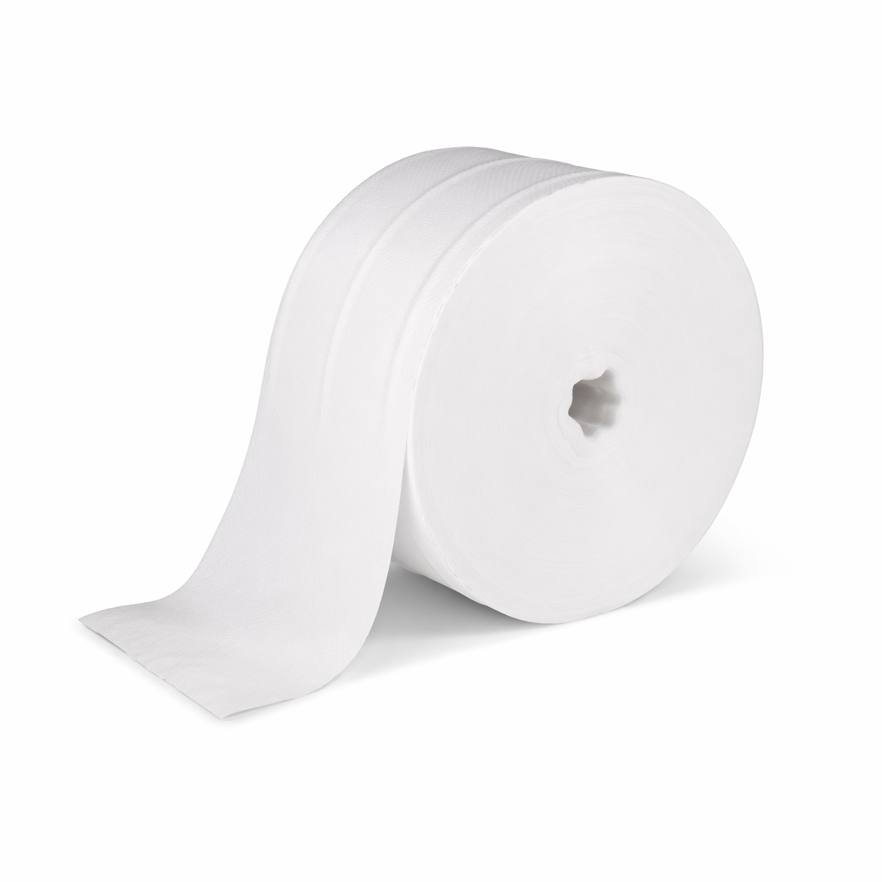Toiletpapir uden hylse, 2-lags rulle i hvidt