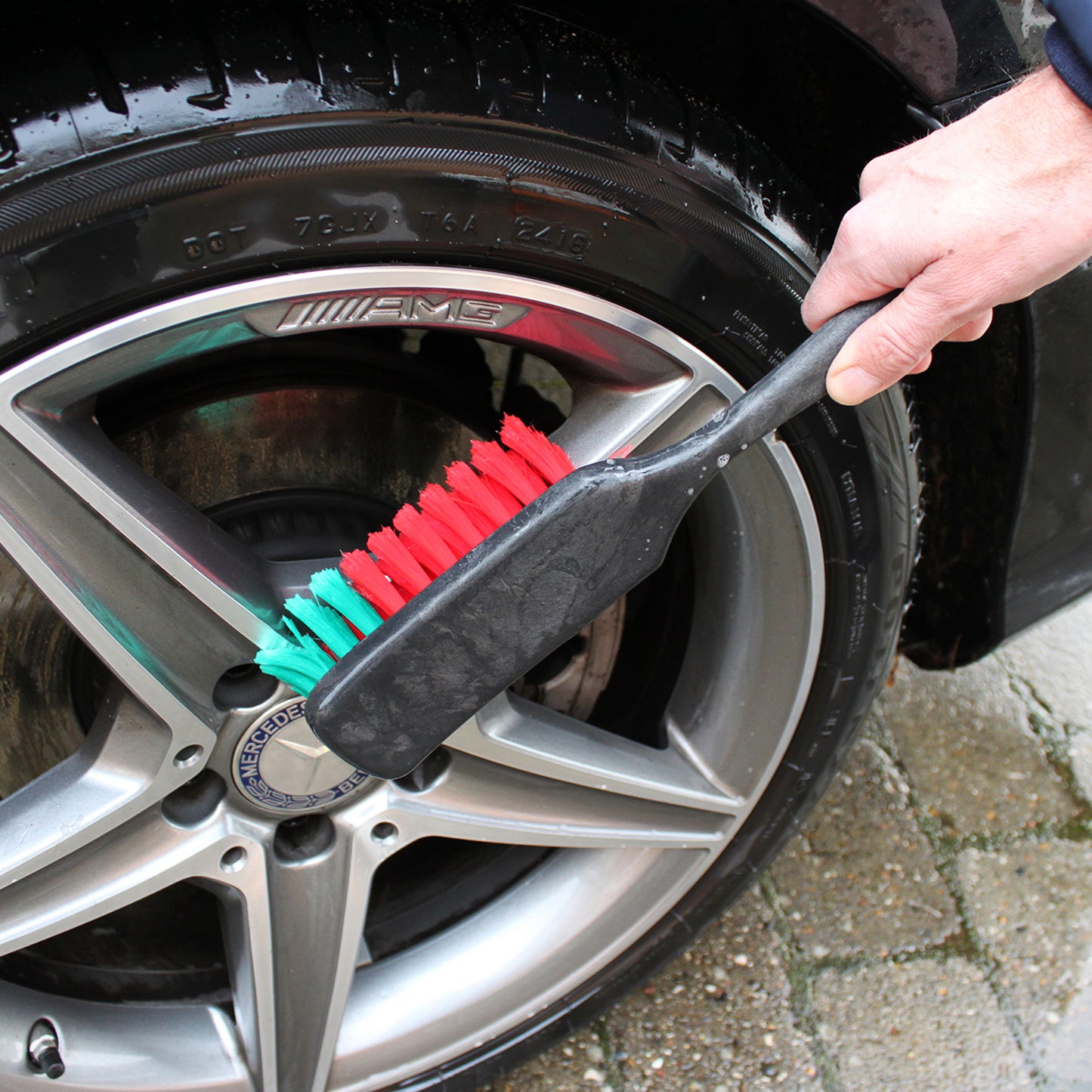 Autobørste m/langt skaft blød/spaltet 420mm