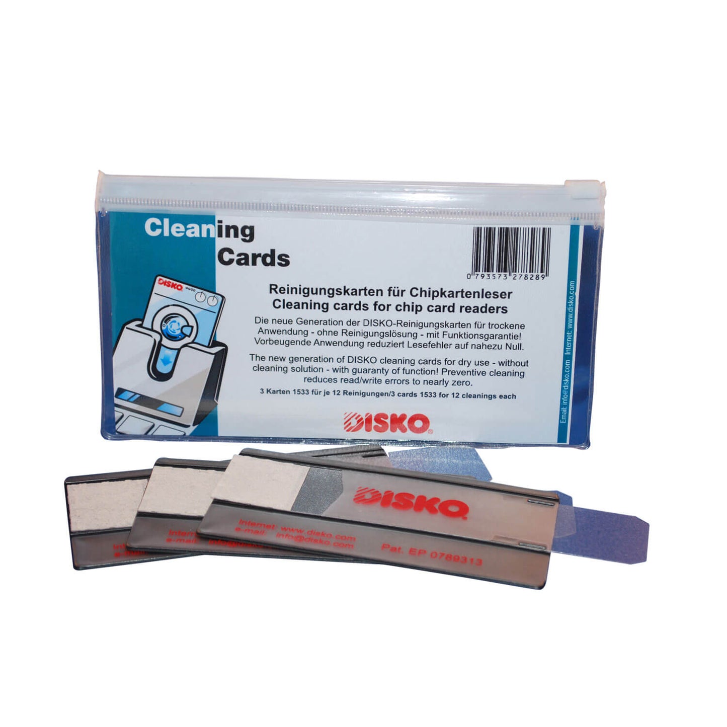 Rensekort til chipkontakter, 3 stk
