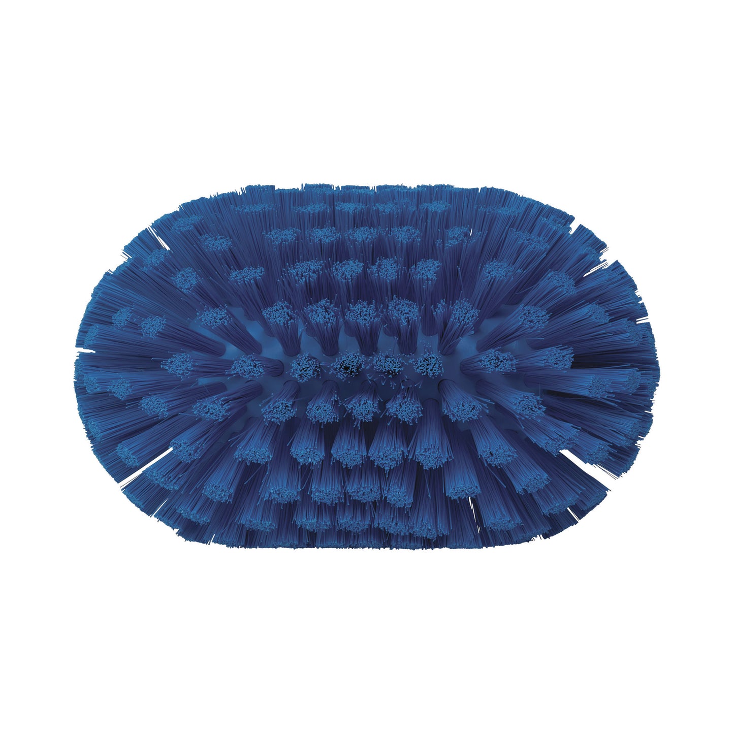 Blå Vikan tankbørste 205 mm med medium stivhed, gevindtilslutning og hygiejnisk design til rengøring af tanke og kar i fødevareproduktion.