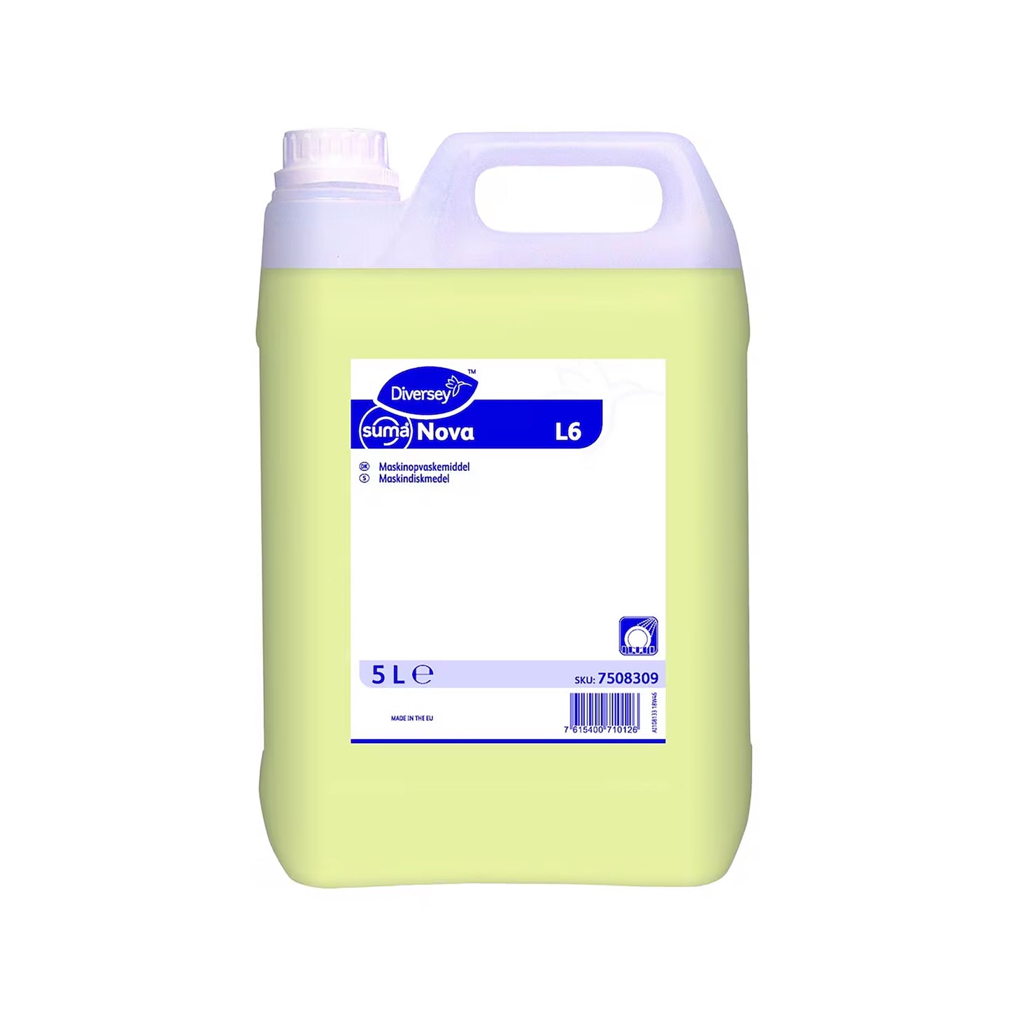 Suma Nova L6 er et effektivt, koncentreret flydende maskinopvaskemiddel