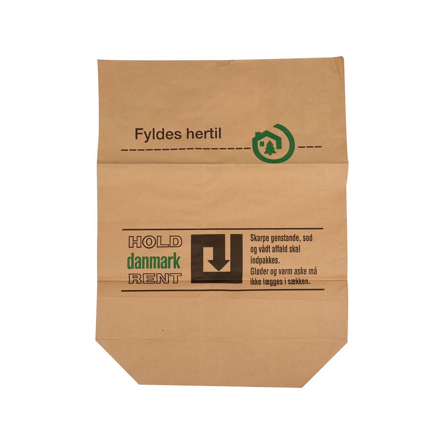 Papirsæk brun 1-lags. Velegnet til opsamling af blandet affald, både tørt og let fugtigt.