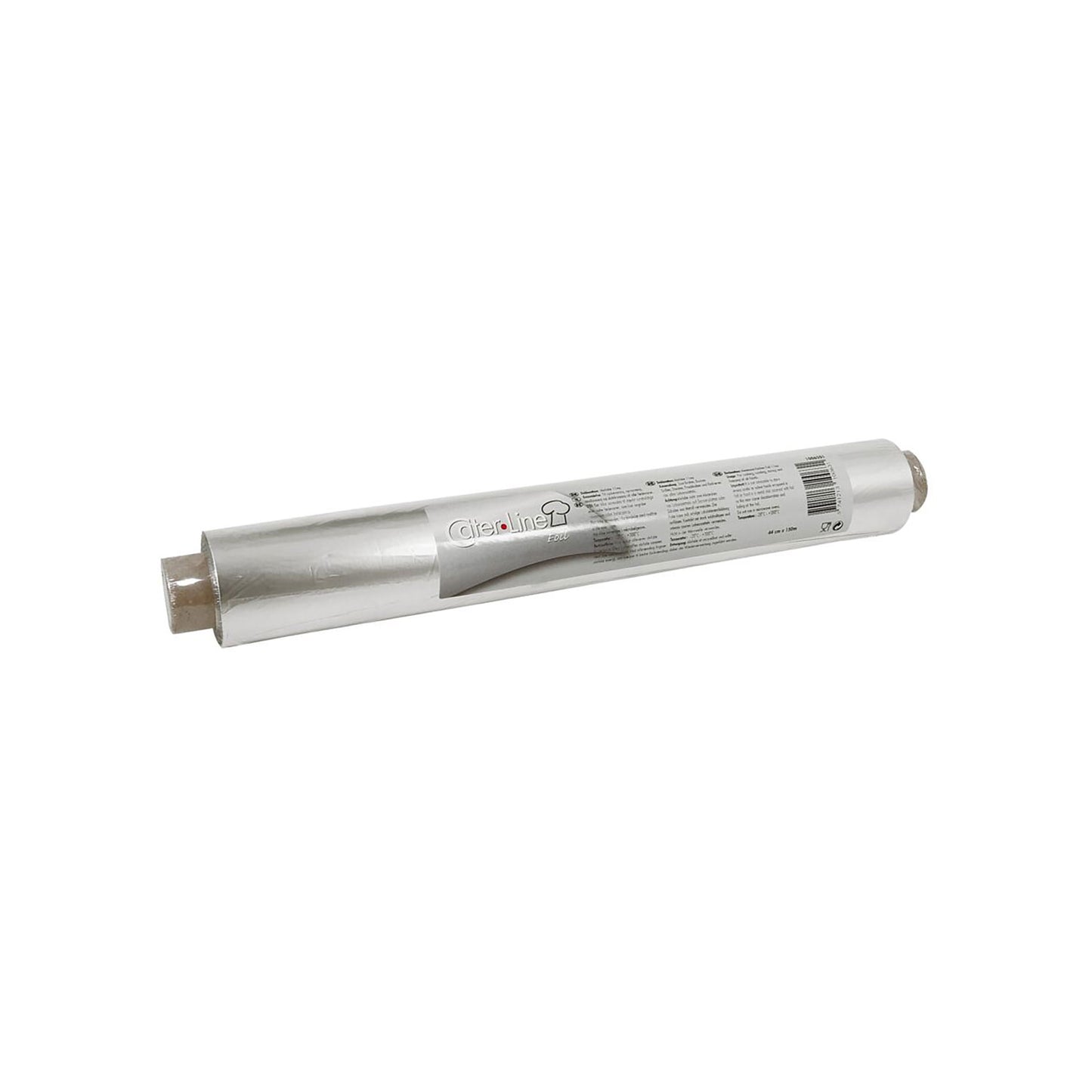 Alufolie Cater-Line Rolle mit Seitenetikett und Pappkern, silber