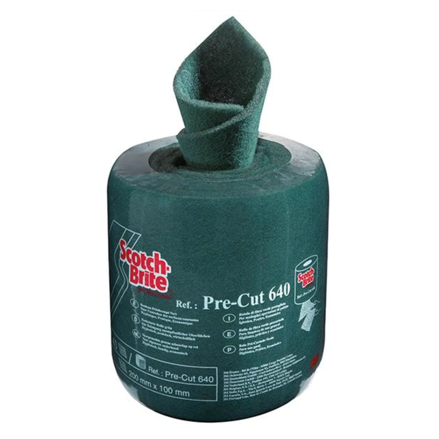 3M Scotch-Brite 640 Pre-Cut Grøn Nylon 10x20cm Perforeret