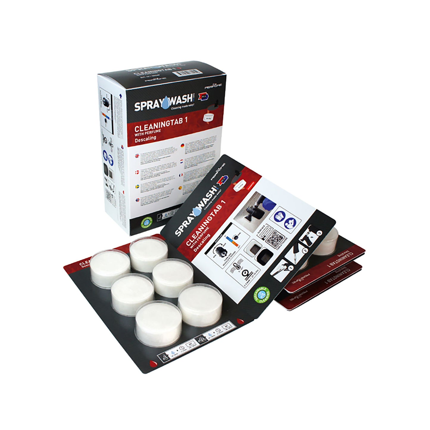 Rengøringstabs, til i-spraywash maskinen, med lav pH-værdi til periodisk afkalkning af overflader der tåler vand.