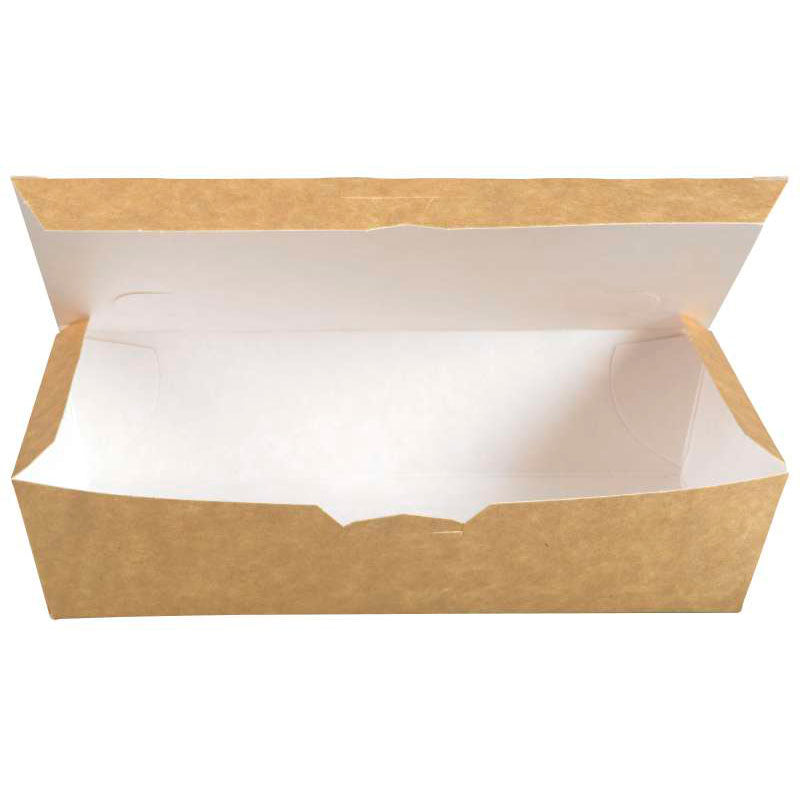 Pølseæske brun med fast låg, 400 stk