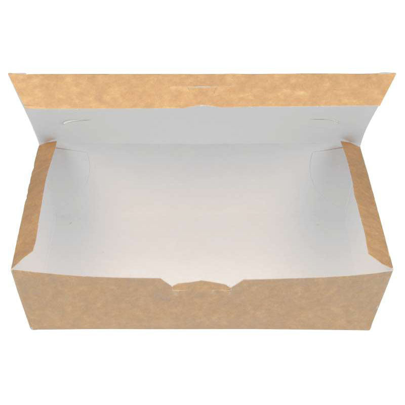 Pølseæske brun med fast låg, 4x100 stk