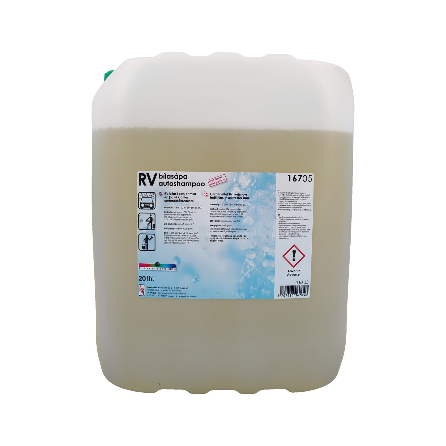 RV Autoshampoo uden voks m/duft, 20 kg