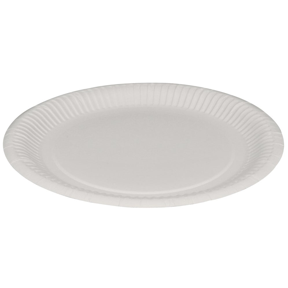 Paptallerken 22,5cm hvid pap coated, 24x50 stk