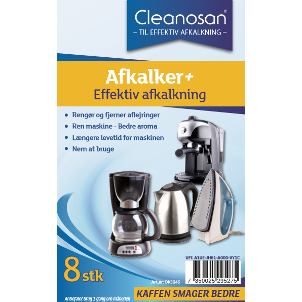 Cleanosan Afkalker til kaffemaskine, 8 tabs