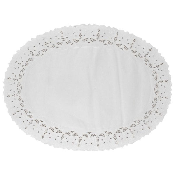 Kagepapir 37x50 cm hvid udhugget oval papir, 2000 stk