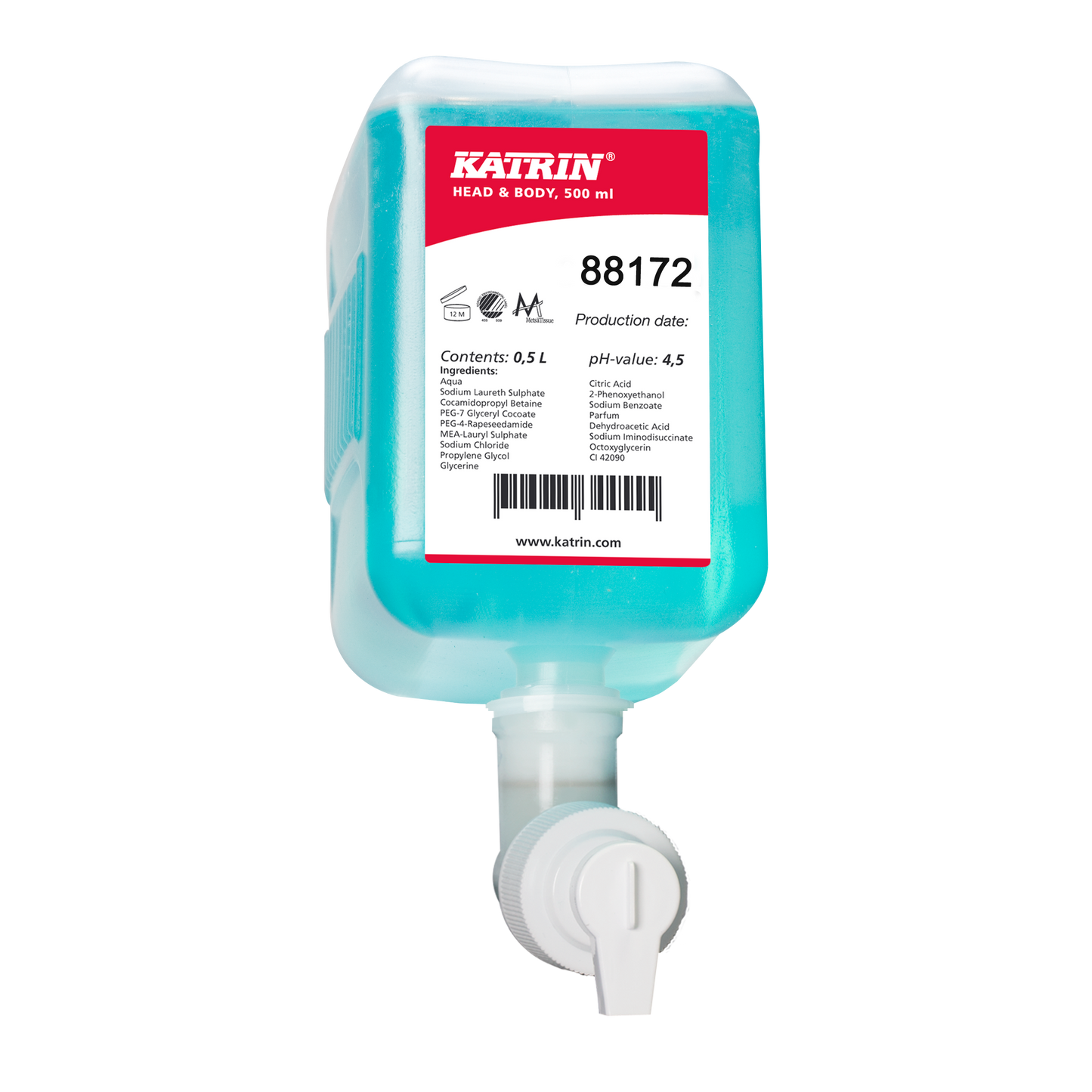 KATRIN Head & Bodyshampoo m/parfume, 12x500 ml (88172)