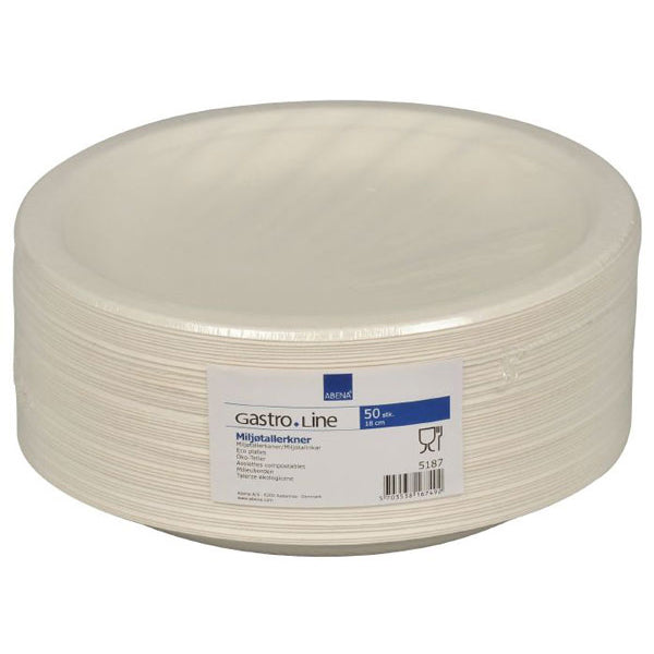 Tallerken Ø18cm Nature Komposterbar Sukkerrør, 1000 stk