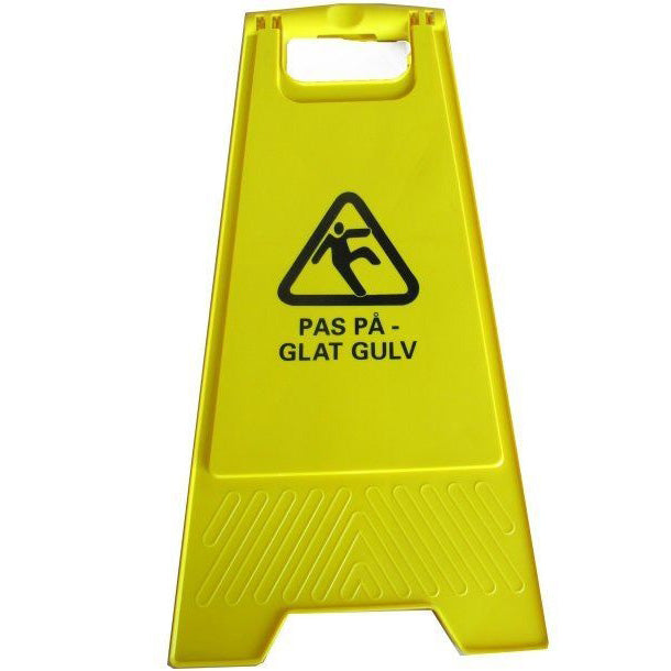 Advarselsskilt Vådt Gulv 60 Gult m/dansk tekst 60 cm