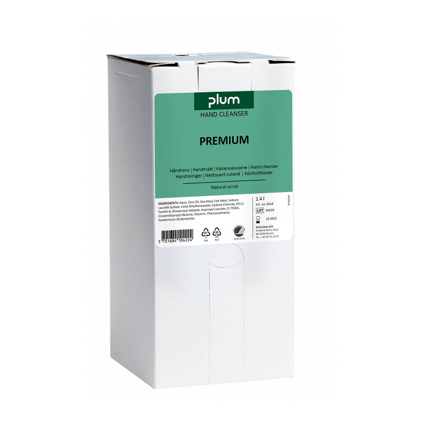 Plum Premium håndrens i æske med grøn etiket