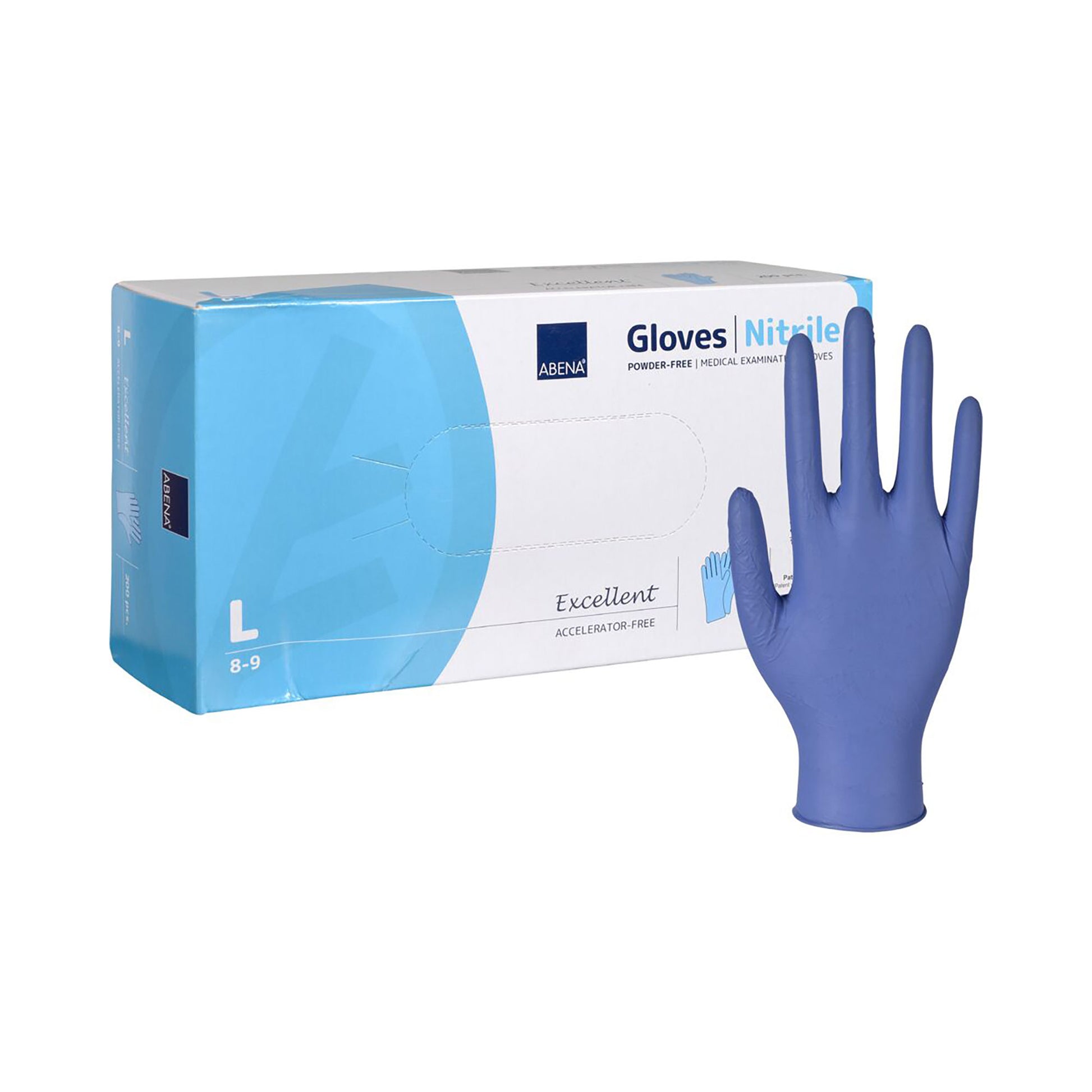 Nitrilhandsker i mørkeblå str. L uden pudder og acceleratorfri