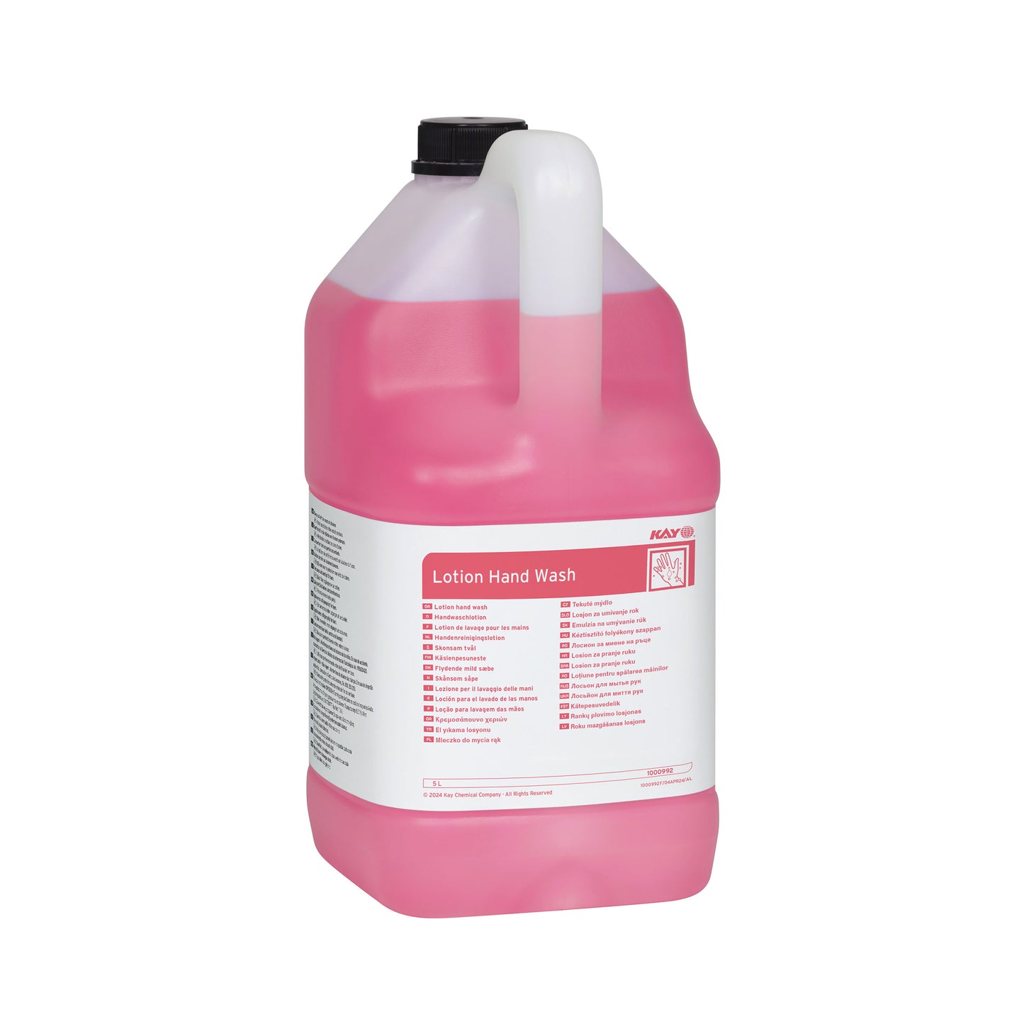 KAY Lotion Hand Wash, rosa/flieder große Flasche mit schwarzem Schraubdeckel