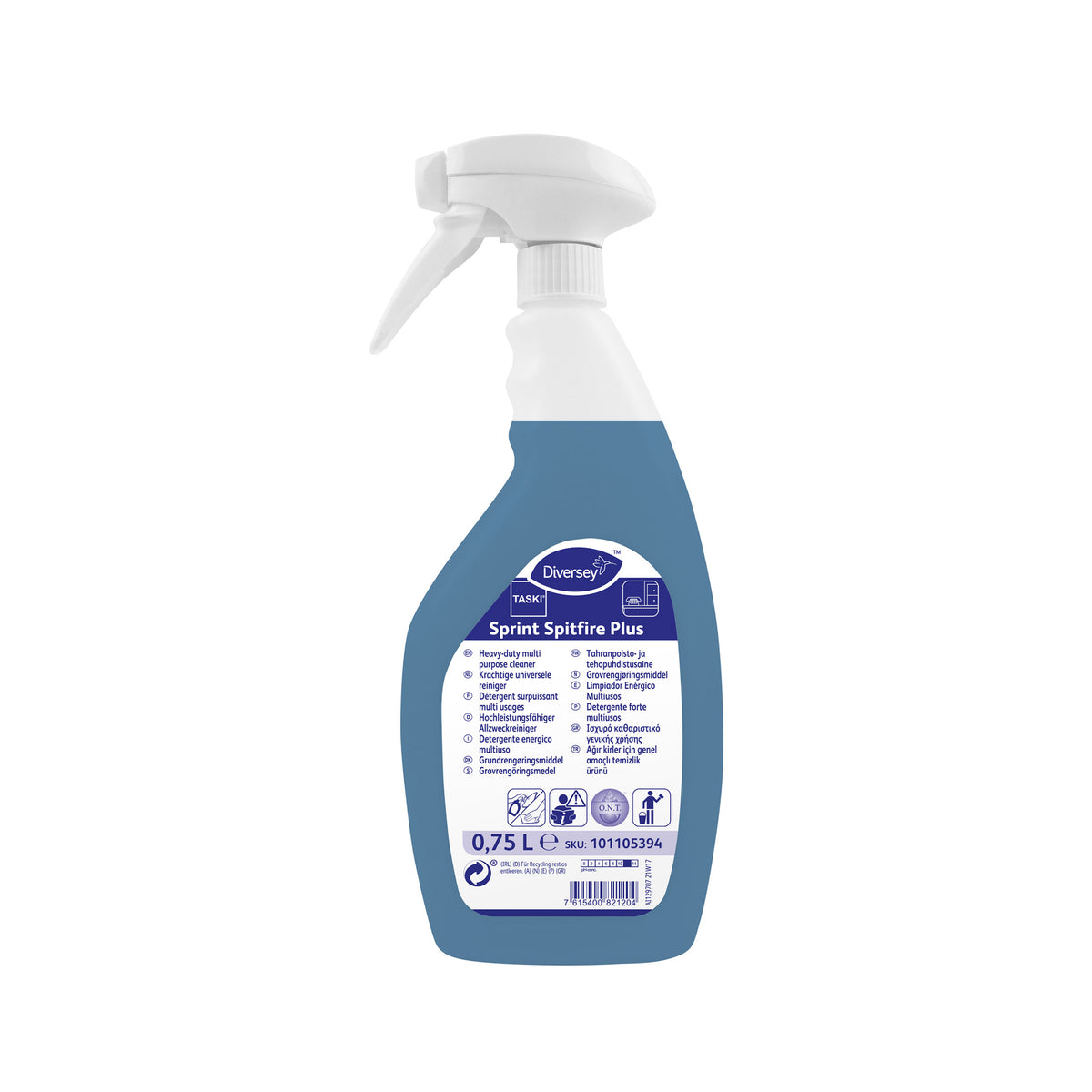 TASKI Sprint Spitfire Plus rengøringsspray i 0,75 L flaske med udløserpumpe
