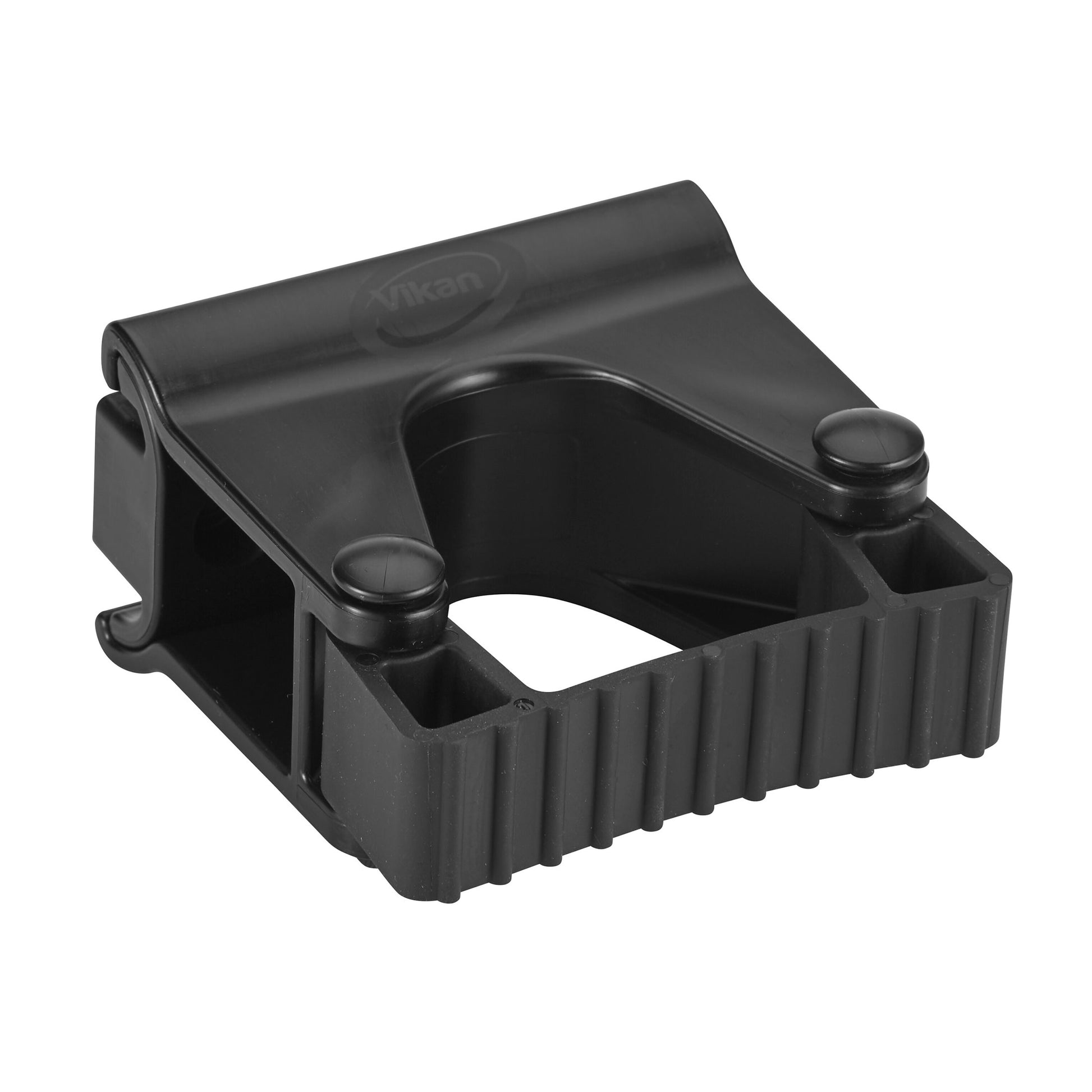Hygiejnisk vægophæng til gummibånd, sort modul med to clips og ribbet holder
