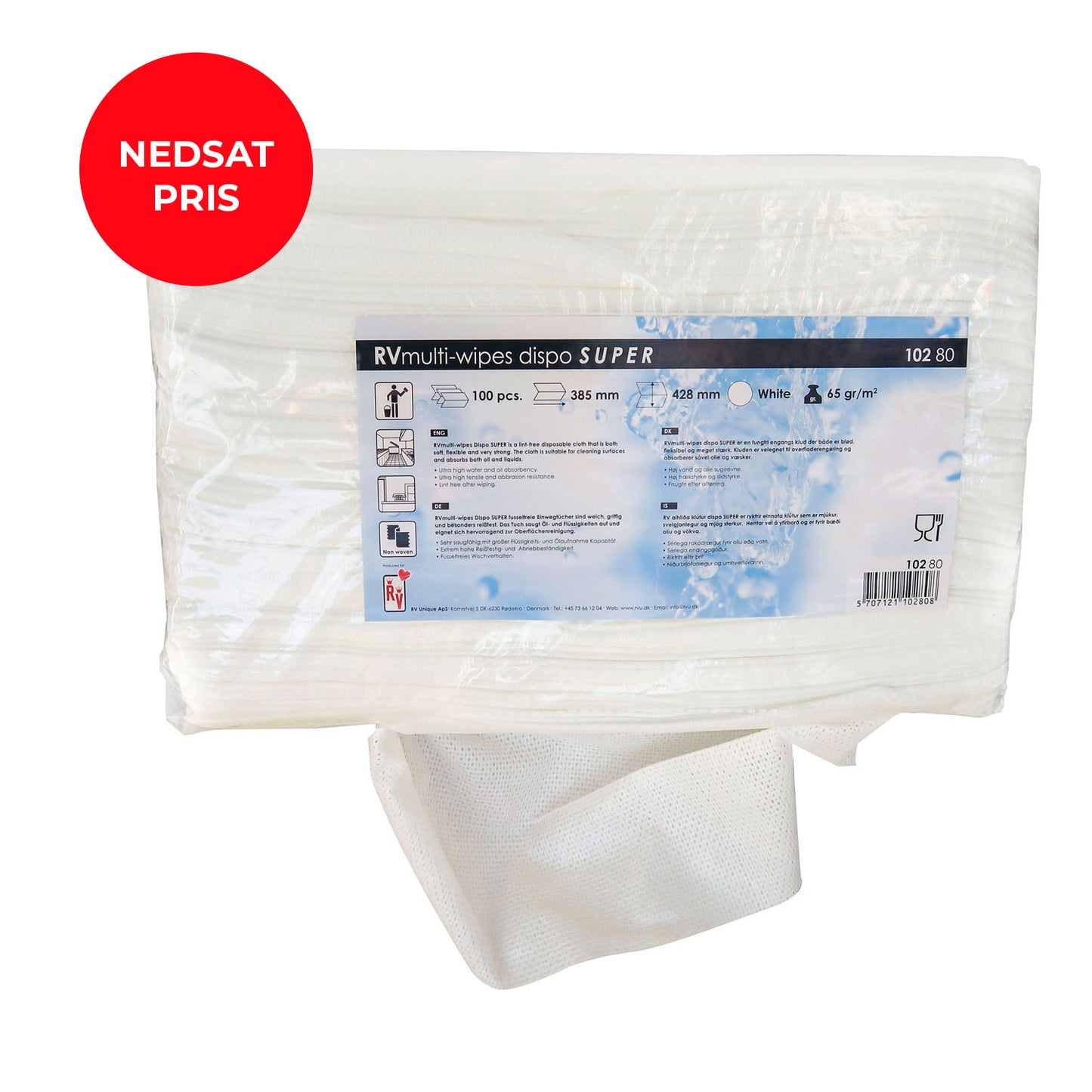 RV Multi-Wipes dispo-super 385x428mm hvid, 100 stk