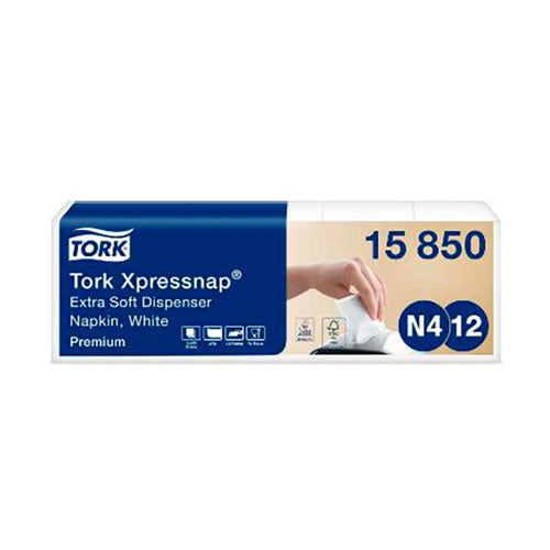 Tork Xpressnap Premium servietter hvid N4, 2-lags, pakke med dispenser 15 850