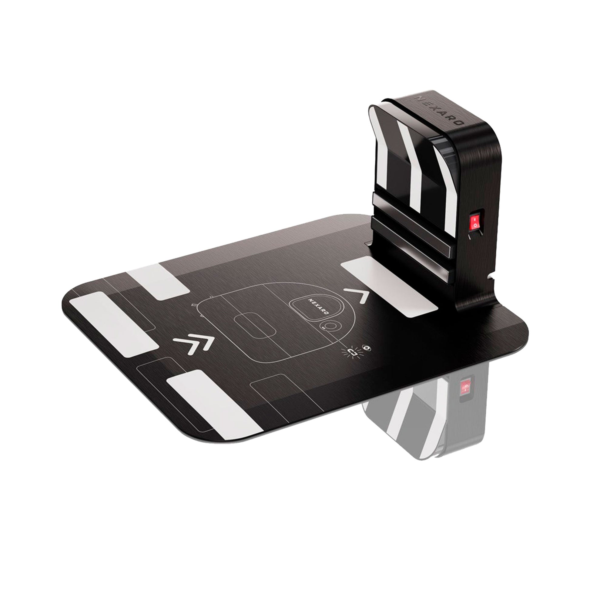Ladestation med Nexaro-logo og robot-tilkobling