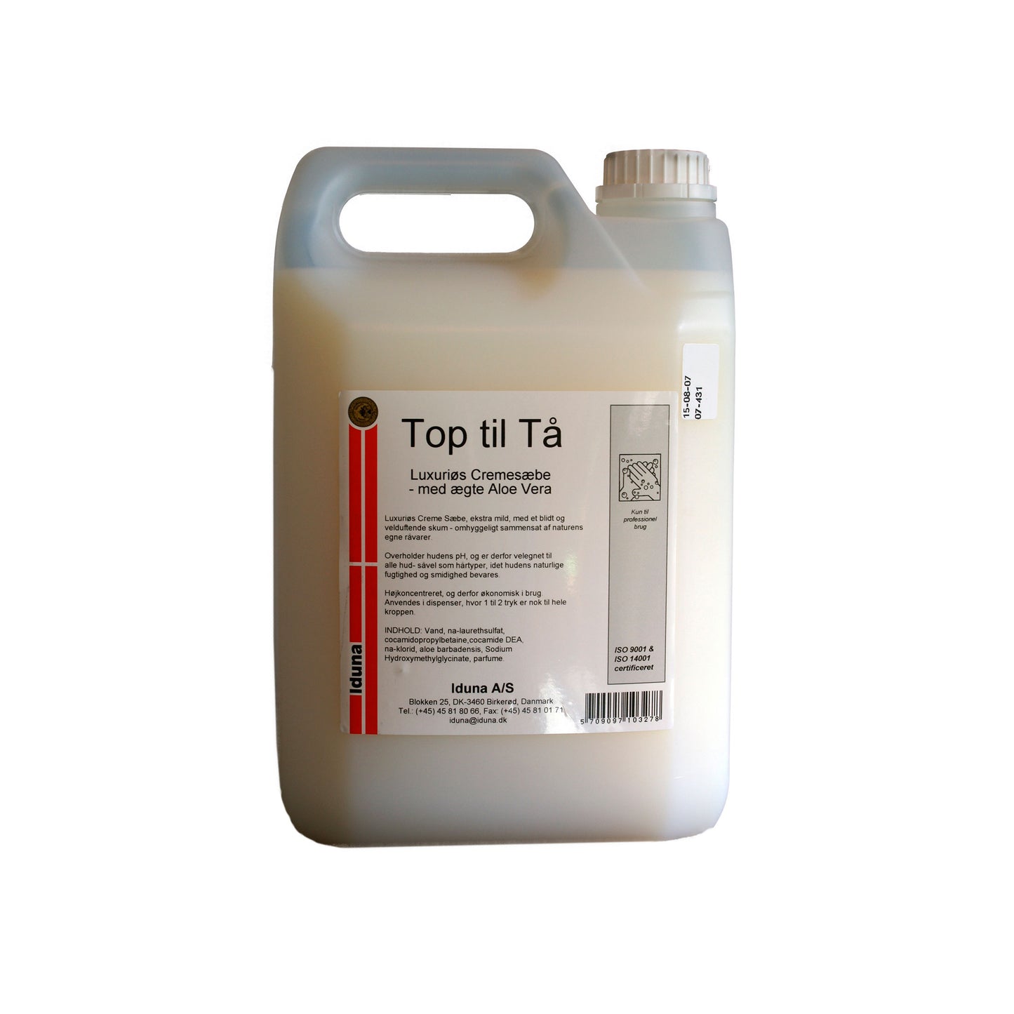 Professionel håndsæbe og creme sæbe med aloe vera til hår og krop – pH‑balanceret, mild og højkoncentreret sæbe til dispenserbrug