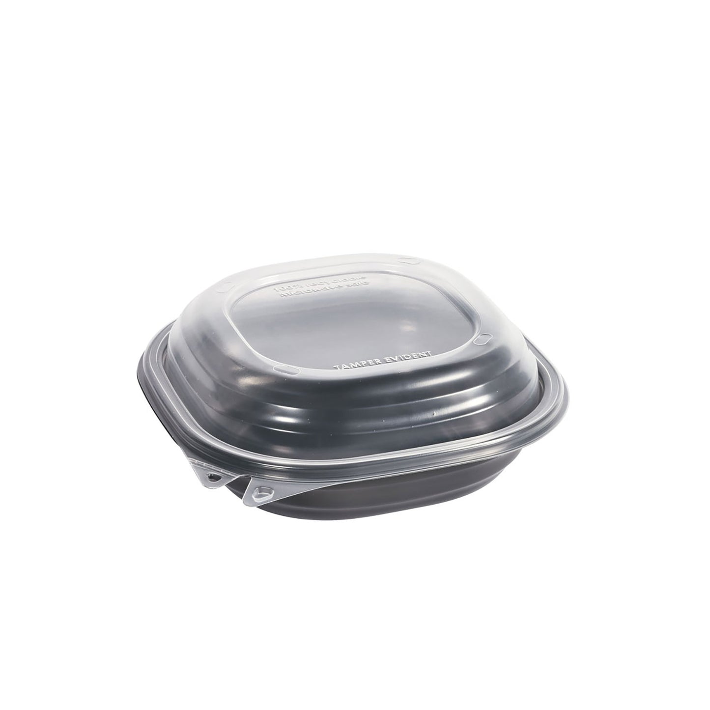 Vista takeaway boks 1094 ml i grå plast med transparent låg, lækagesikker fødevarebeholder til varm og kold mad