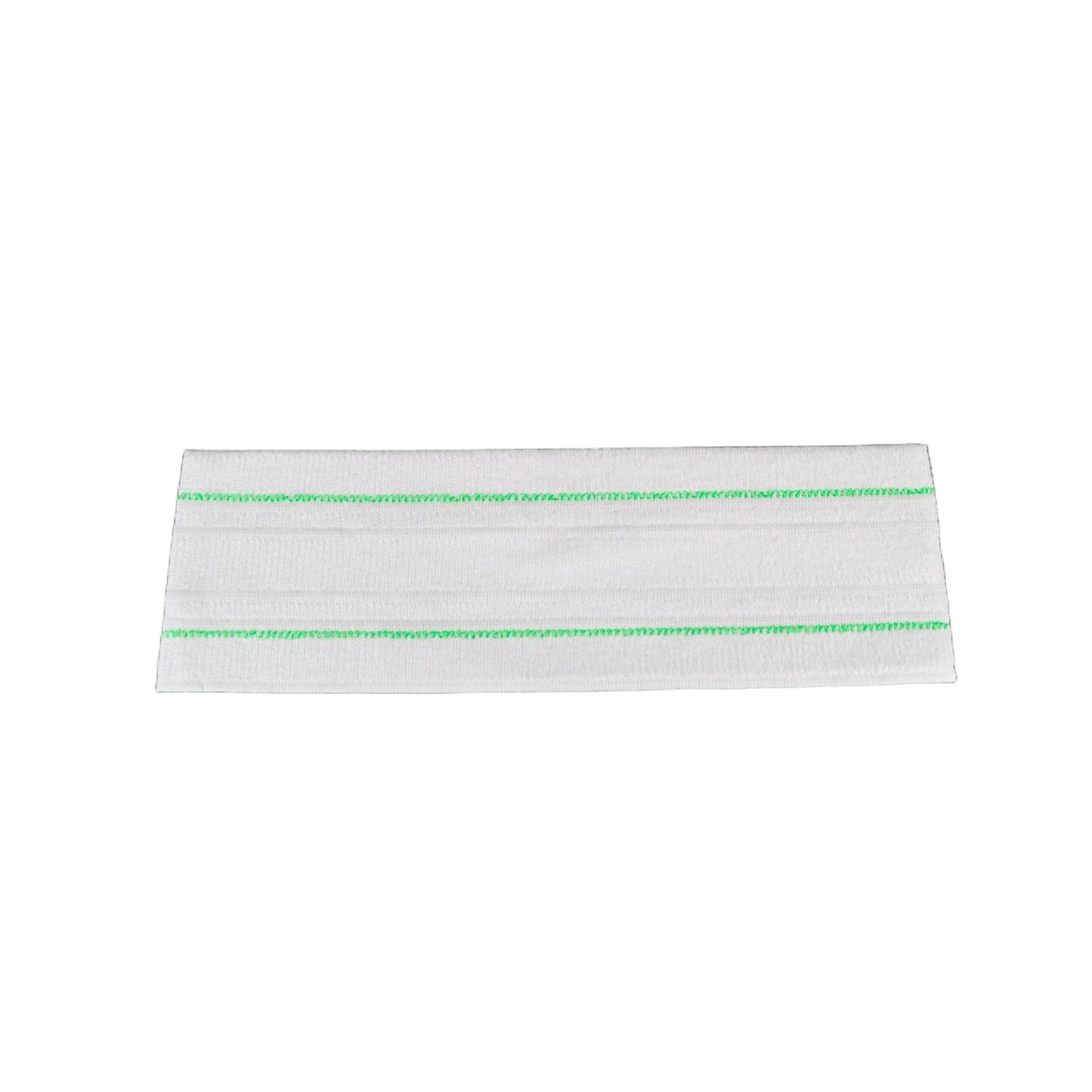 Engangsmoppe i hvid mikrofiber med grøn stribe