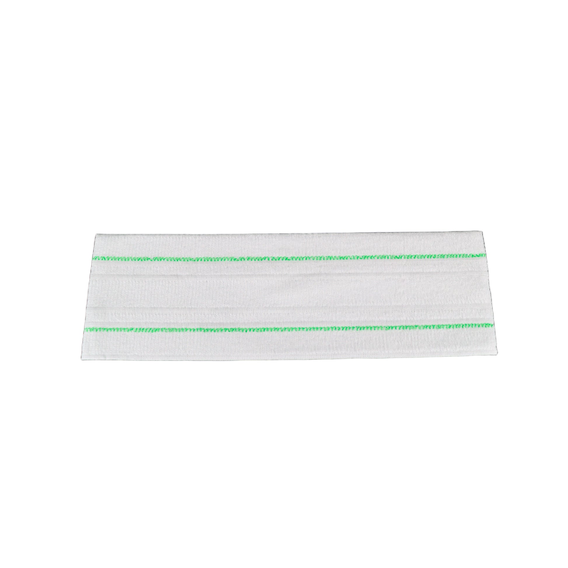 Engangsmoppe i hvid mikrofiber med grøn stribe