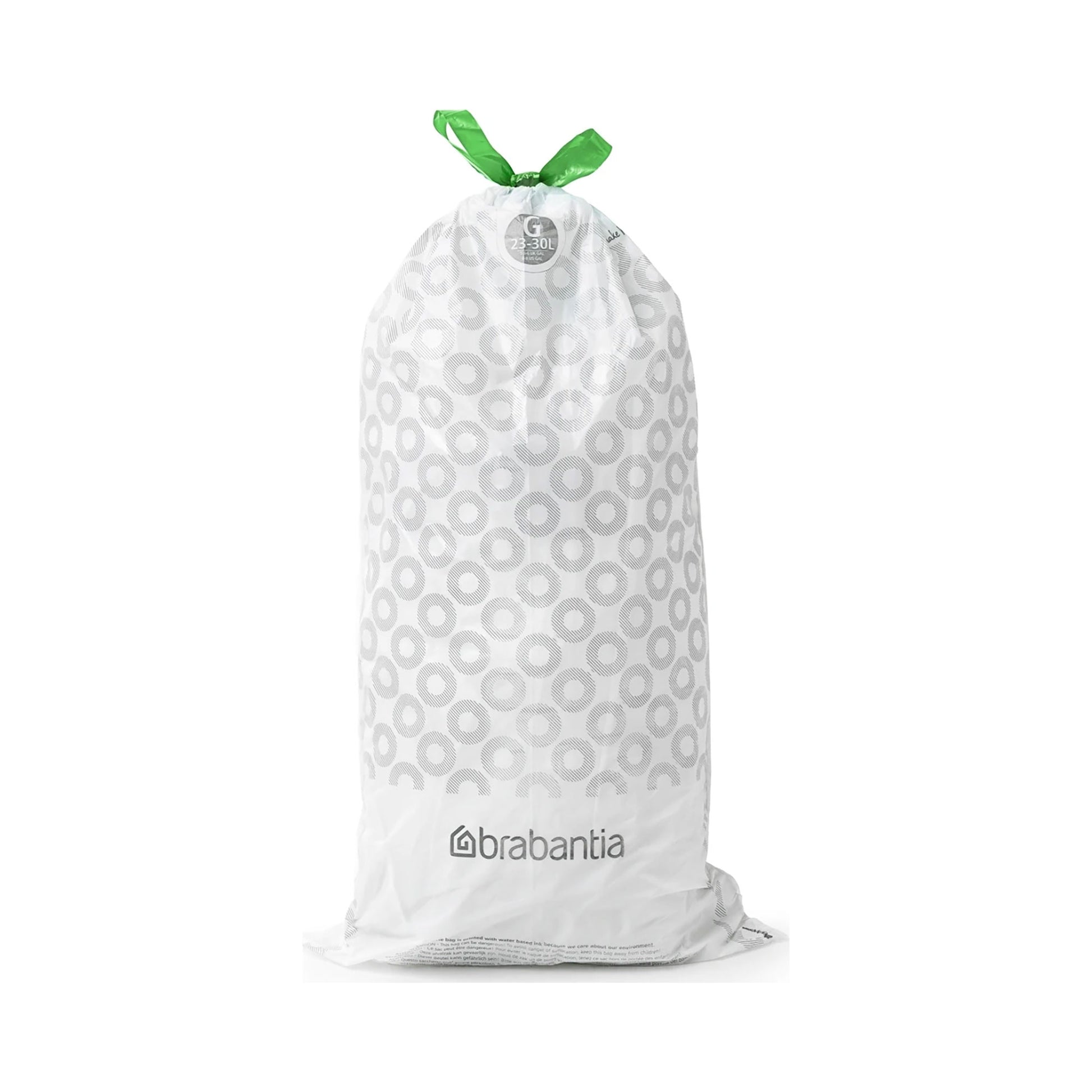 Brabantia affaldsposer G, hvid, 23-30 liter, rulle med 20 poser – ekstra stærkt HDPE-plast til Brabantia affaldsspande.