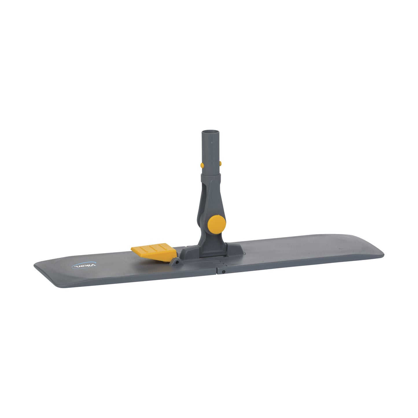 Grå Vikan moppefremfører 40 cm med lomme og kliksystem – egnet til professionel rengøring af gulve, vægge og lofter, med hygiejnisk udløsningsfunktion.