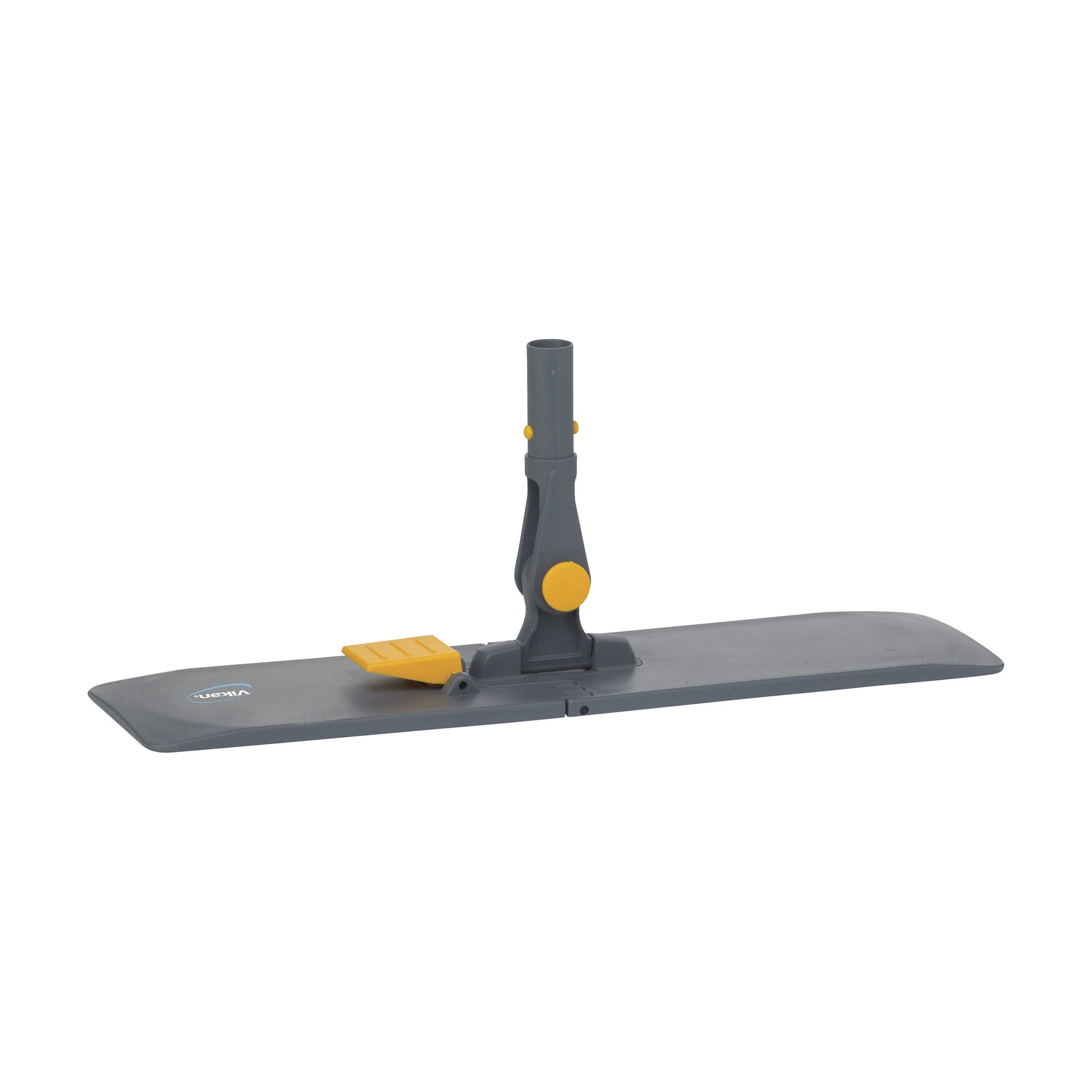 Grå Vikan moppefremfører 40 cm med lomme og kliksystem – egnet til professionel rengøring af gulve, vægge og lofter, med hygiejnisk udløsningsfunktion.