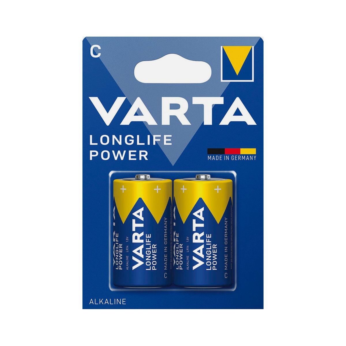 VARTA Longlife Power Alkaline Batteri LR14, pakke af 2 stk