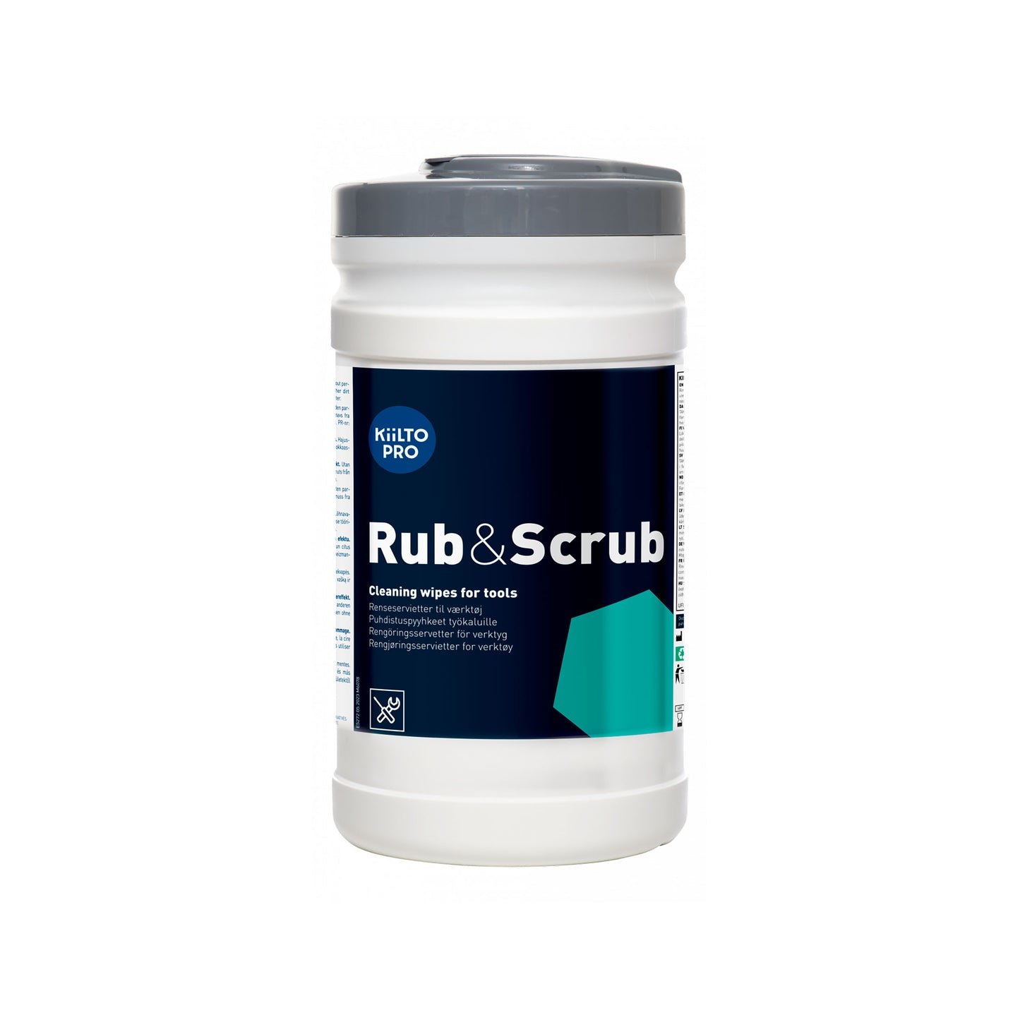 Rub &amp; Scrub er en renseserviet med skrubbeeffekt og uden parfume. Fjerner effektivt olie, fedt, voks og andet snavs fra værktøj, ledninger og overflader uden brug af vand.