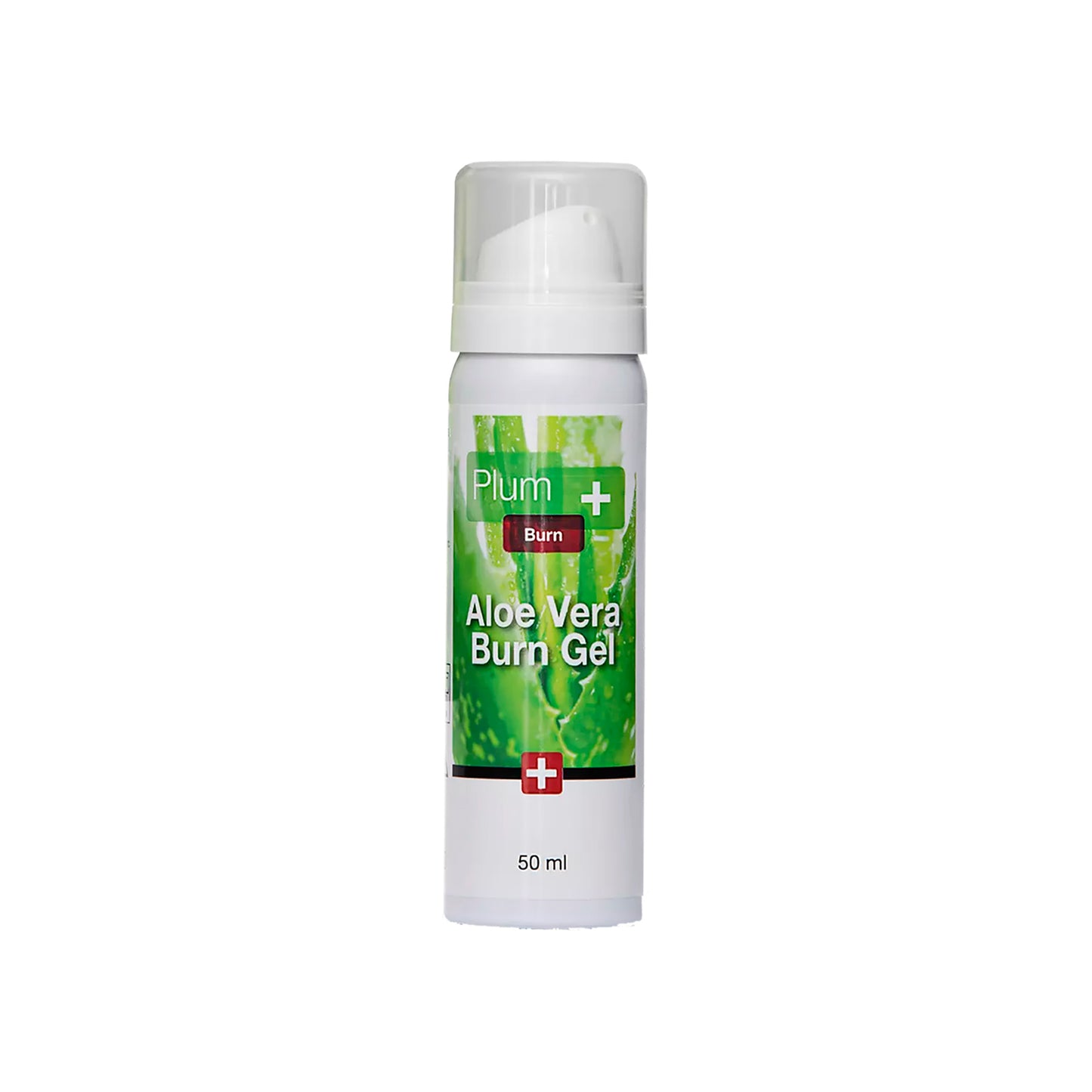 PLUM aloe vera brandsårsgel i flaske, 50 ml, med klar hætte og doseringsdel