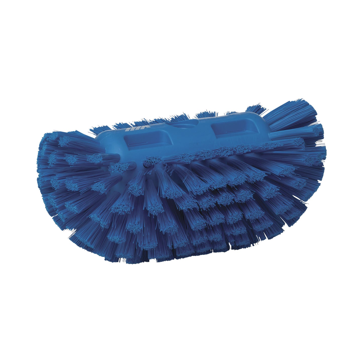 Blå Vikan tankbørste 205 mm med medium stivhed, gevindtilslutning og hygiejnisk design til rengøring af tanke og kar i fødevareproduktion.