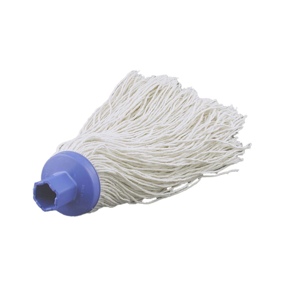 Mery Minimop 250 g med sekskantet adapter til små arealer og kantvask. Hvidt moppegarn kompatibelt med Mery-skafter.